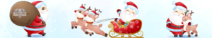 Santa Claus and friends on Christmas (X-Mas / Weihnachten)